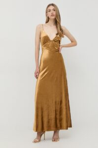 Šaty Bardot zlatá barva