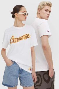 Bavlněné tričko Converse x Wonka bílá