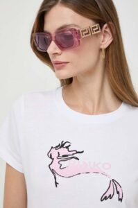 Bavlněné tričko Pinko bílá