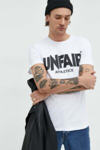 Bavlněné tričko Unfair Athletics bílá