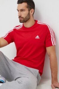 Bavlněné tričko adidas červená