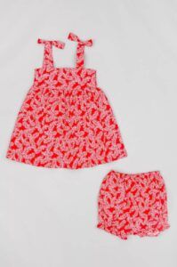 Dětské bavlněné šaty zippy červená