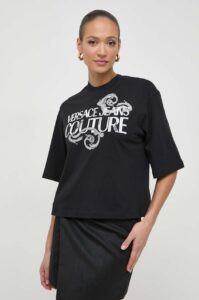 Bavlněné tričko Versace Jeans Couture černá