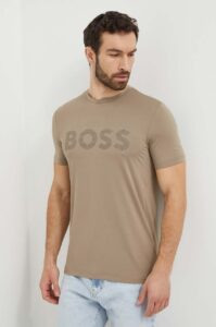 Tričko Boss Green béžová barva