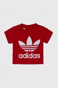 Bavlněné dětské tričko adidas Originals červená