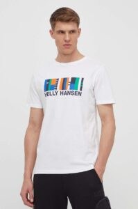 Bavlněné tričko Helly Hansen bílá