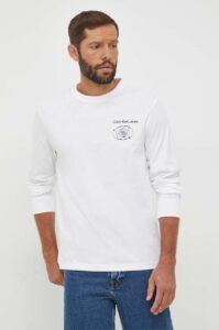 Bavlněné tričko s dlouhým rukávem Calvin Klein