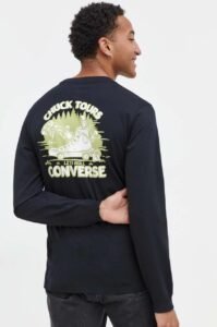 Bavlněné tričko s dlouhým rukávem Converse