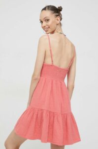 Bavlněné šaty Billabong růžová