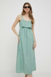 Bavlněné šaty Sisley zelená