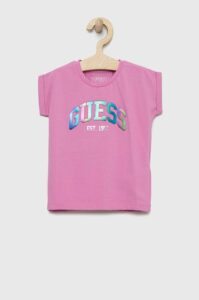 Dětské tričko Guess fialová