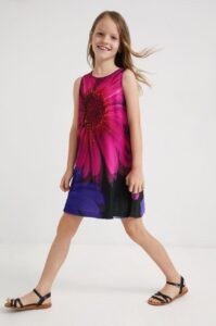 Dívčí šaty Desigual fialová barva