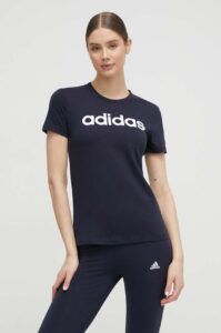 Bavlněné tričko adidas H07833 tmavomodrá