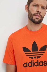 Bavlněné tričko adidas Originals oranžová