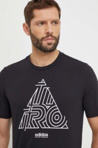Bavlněné tričko adidas TIRO černá barva