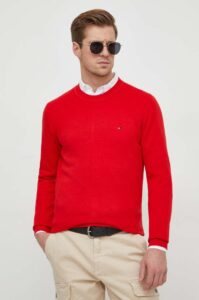 Bavlněný svetr Tommy Hilfiger červená