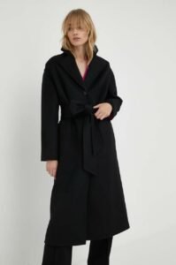 Vlněný kabát Liviana Conti černá