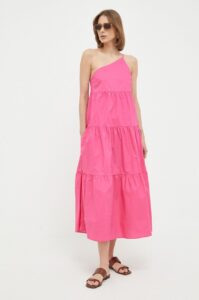 Bavlněné šaty Patrizia Pepe růžová