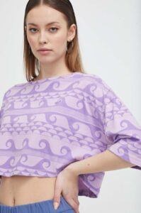 Bavlněné tričko Roxy fialová