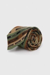 Hedvábná kravata Moschino hnědá
