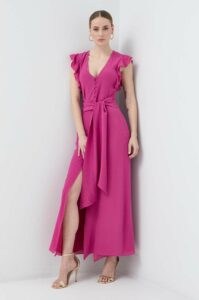 Hedvábné šaty Patrizia Pepe růžová