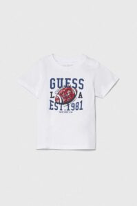 Kojenecké tričko Guess bílá barva