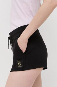 Bavlněné šortky Armani Exchange černá barva