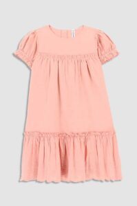 Dětské bavlněné šaty Coccodrillo růžová
