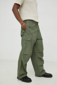 Bavlněné kalhoty Samsoe Samsoe zelená
