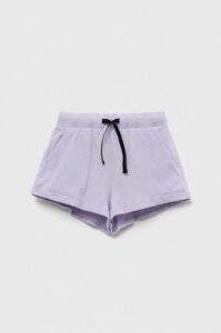 Dětské bavlněné šortky Sisley fialová barva