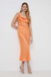 Šaty Guess AKILINA oranžová barva