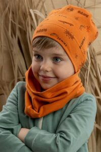 Dětská čepice Jamiks LEXUS oranžová barva
