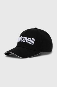 Bavlněná baseballová čepice Just Cavalli černá barva