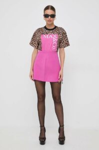Vlněná sukně MAX&Co. růžová barva
