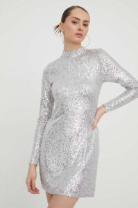 Šaty Abercrombie & Fitch stříbrná