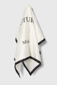 Hedvábný kapesníček Moschino bílá barva