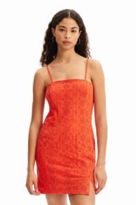 Bavlněné šaty Desigual oranžová