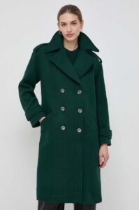 Kabát s příměsí vlny Morgan zelená
