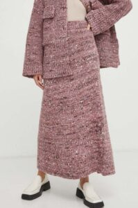 Vlněná sukně Lovechild růžová barva