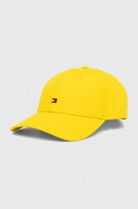 Bavlněná baseballová čepice Tommy Hilfiger žlutá