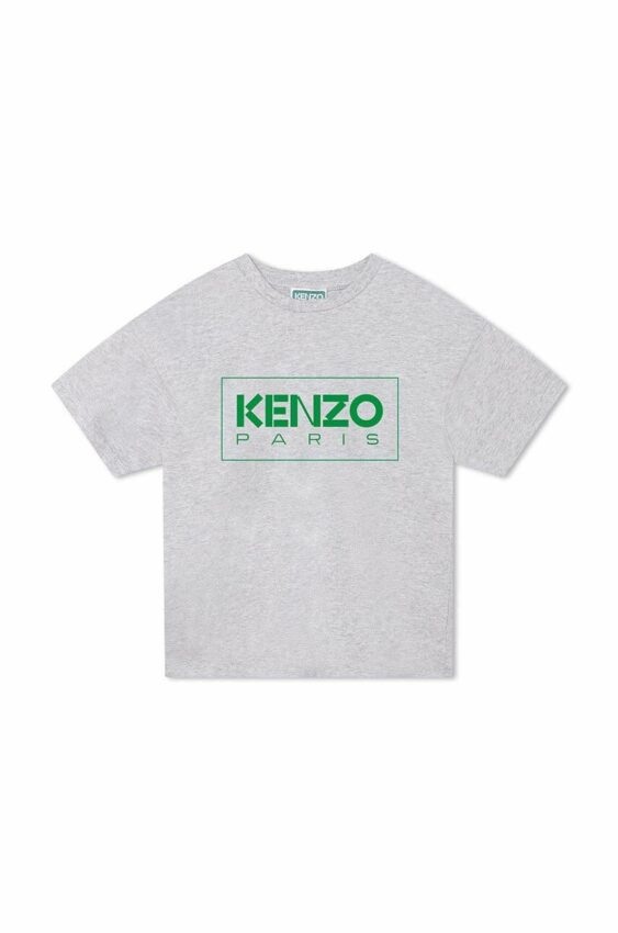 Dětské bavlněné tričko Kenzo Kids šedá