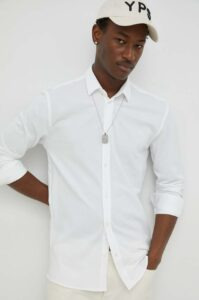 Košile Bruuns Bazaar Pique Norman bílá barva