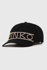Bavlněná baseballová čepice Pinko černá barva