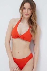 Plavková podprsenka Lauren Ralph Lauren oranžová barva