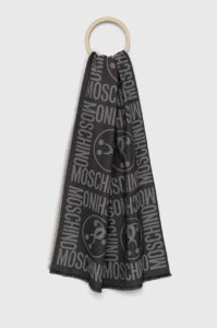 Šátek Moschino šedá barva