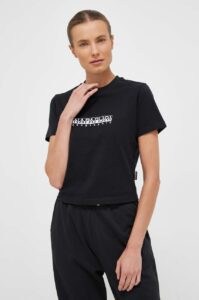Bavlněné tričko Napapijri černá