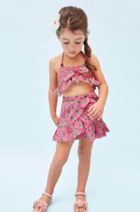 Dětská bavlněná sukně Mayoral růžová