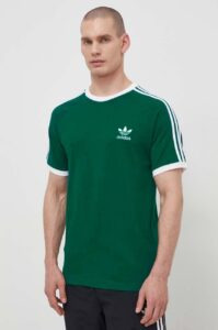 Bavlněné tričko adidas Originals 3-Stripes Tee zelená
