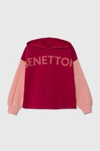 Dětská bavlněná mikina United Colors of Benetton růžová