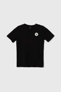 Dětské bavlněné tričko Converse černá